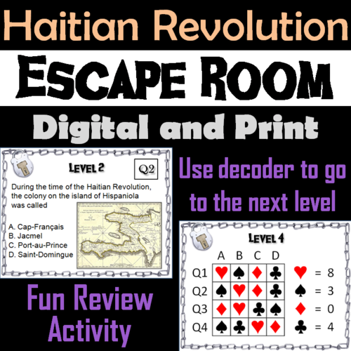 Haitian Revolution Activity: Social Studies Escape Room History
