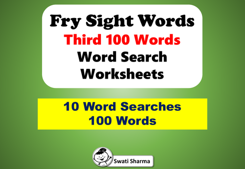 Fry Sight Words Third 100 Words, Word Search Worksheets