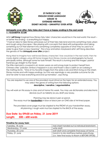 Extended writing - 'Unhappily Ever After'