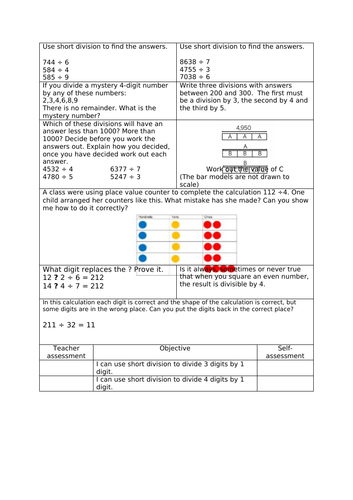 Year 6 Mastery Division