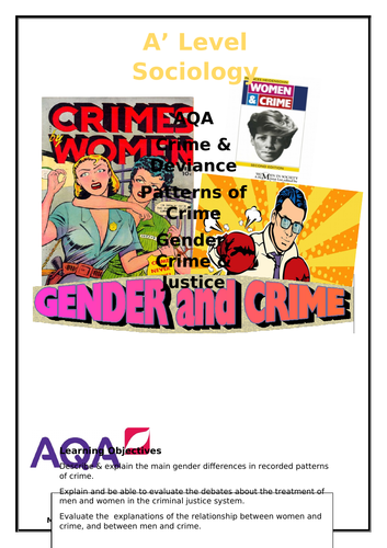 A Level Sociology Gender and Crime workbook