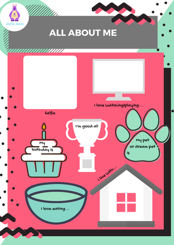 All about me activity - freebie, zero prep