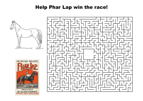 Help Phar Lap win the race maze puzzle
