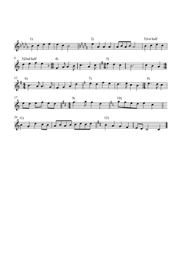 Melodic dictation booklet