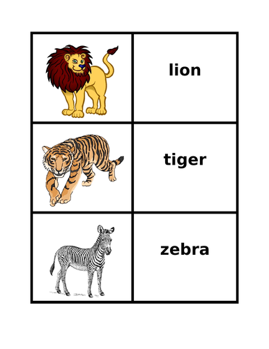 Zoo Animals in English Flashcard Games | Teaching Resources