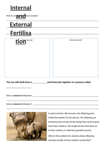 Internal and external fertilisation