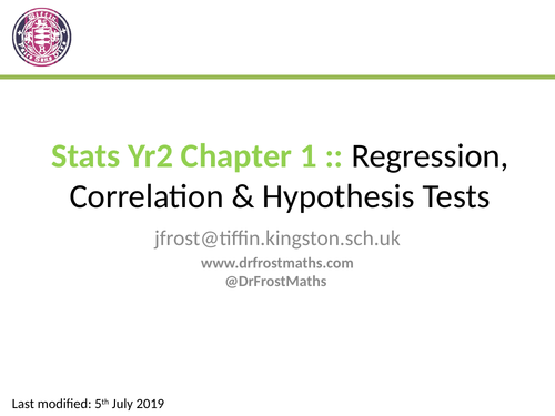 Stats Year 2 - Chapter 1 - Regression, Correlation &amp; Hypothesis Tests ...
