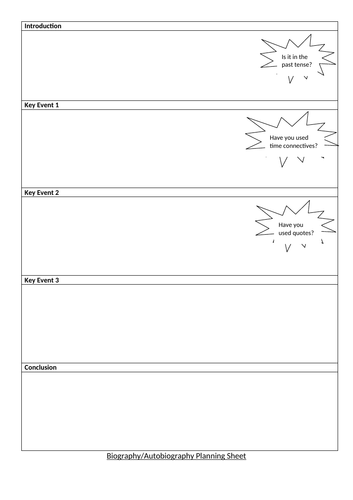 biography planning template pdf