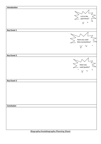 how to plan a biography ks2