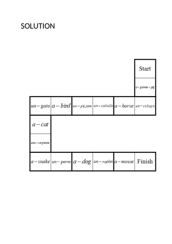 Spanish animals/pets - Dominoes