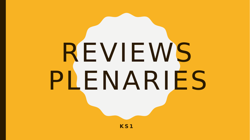 Bank of Reviews and Plenaries KS1 Editable