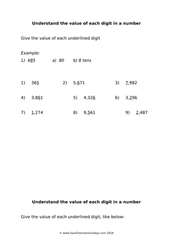 Year 5 Place Value Worksheets (Differentiated), Lesson Plan and Presentation