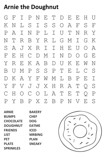 Arnie the Doughnut Word Search