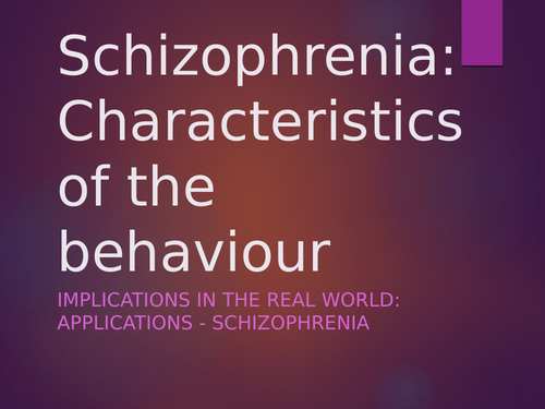 WJEC Eduqas Psychology Schizophrenia A-Level Component 3