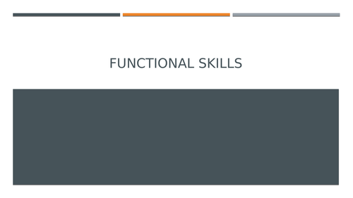 Functional Skills: new specification
