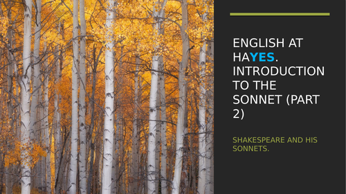 INTRODUCTION TO SONNET PART TWO