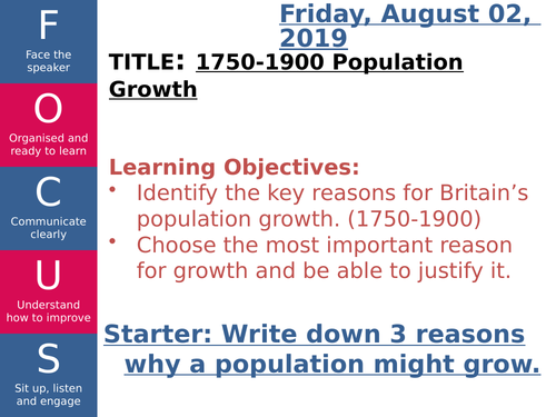 1750-1900: Population Growth Powerpoint.