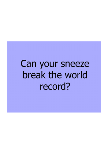 STEM: KS1 How far can a sneeze travel?