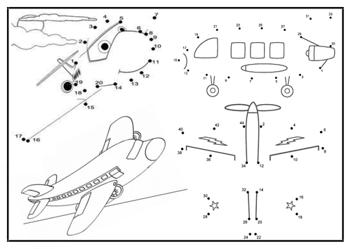 Aeroplane - Dot-To-Dot Sheet | Teaching Resources