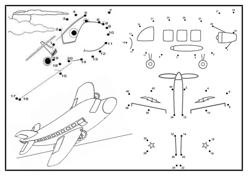 Aeroplane - Dot-To-Dot Sheet