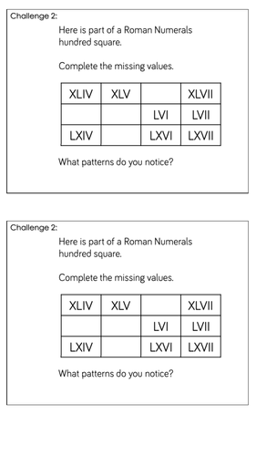 roman numerals homework year 6