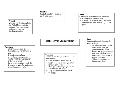 Geography Paper 2 - case studies