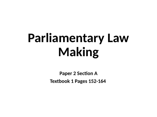 Parliamentary Law Making Lesson