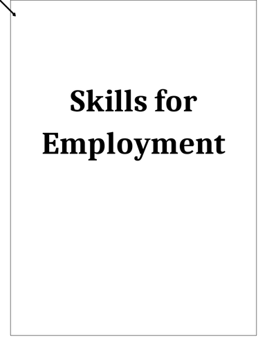 Skills for Employment Booklet