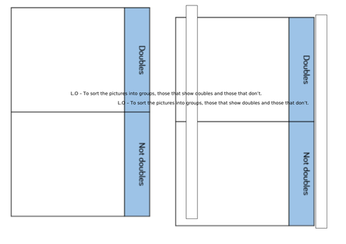 Doubles sorting worksheet