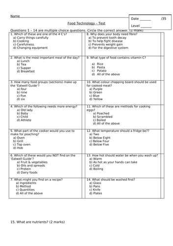 year 8 baseline test