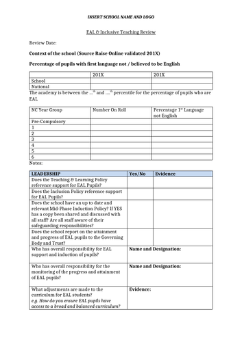 Primary School Formal EAL Review MASTER editable