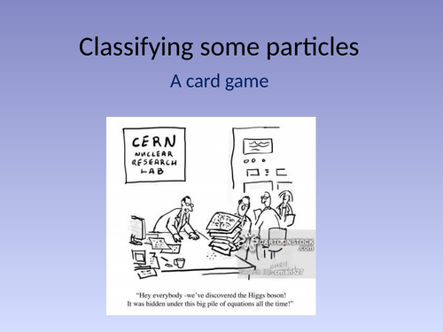 Particle classification card sorting excercise