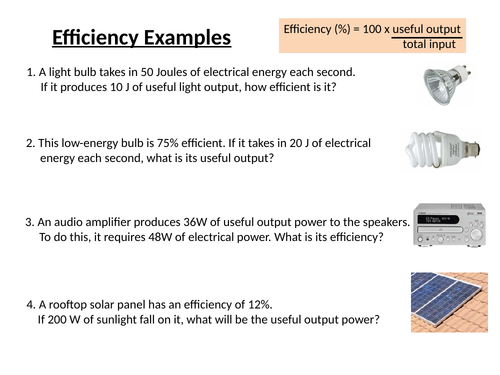 Calculating efficiency