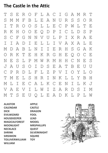 The Castle in the Attic Word Search