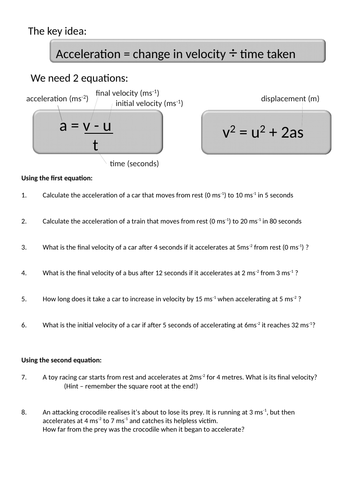 Calculating acceleration