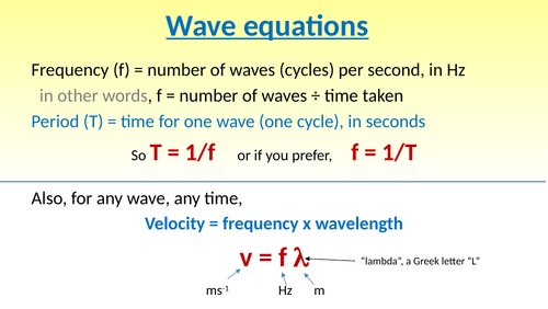 Intro to the gcse wave equation