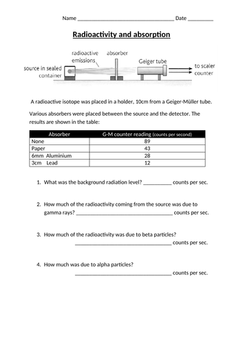Radioactivity absorption questions