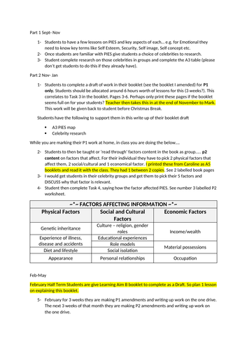 Health and Social Care Component 1 Human lifespan development HOW TO DELIVER THIS UNIT