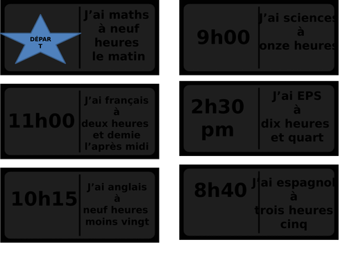 domino game: the time and lessons in French