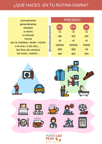 Rutina diaria - daily routine Spanish