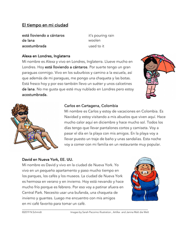 El Tiempo en mi Ciudad: The Weather in My City Easy Spanish Reading / Ropa