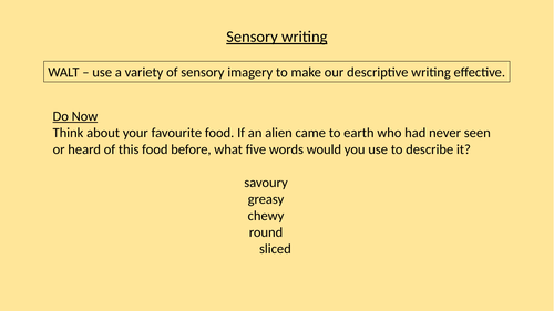 KS4 introduction to descriptive writing skills for GCSE Language Paper 2 (set of 3-5 lessons)