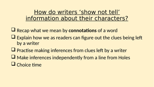 Practising understanding connotations KS2 or SEN KS3/4