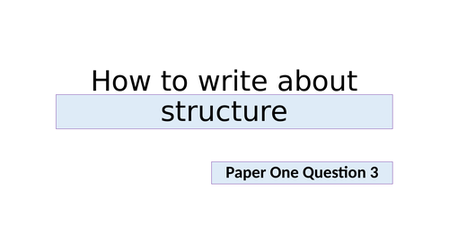 A lesson on how to tackle Q3 on AQA English Language Paper 1 GCSE ...