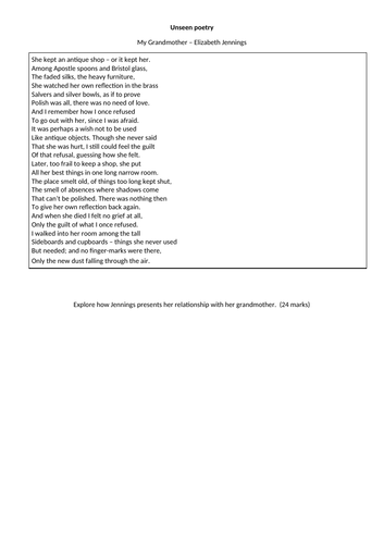 Secondary English Resources: Poetry Worksheets for KS3, KS4, GCSE | Tes