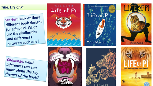 Life of Pi by Yann Martel - full scheme of work - A-Level comparative coursework