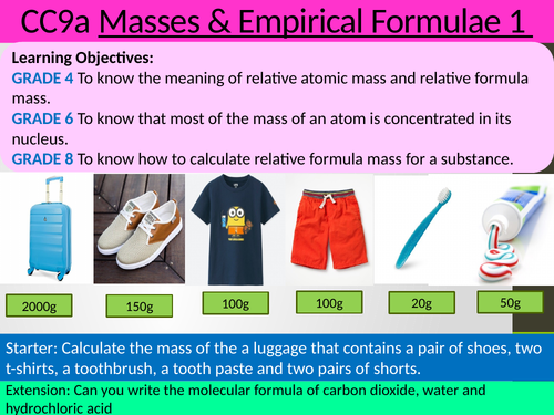 EDEXCEL GCSE Science 9-1 - Chemistry - CC9 Calculation involving masses - CC9a part 1 lesson