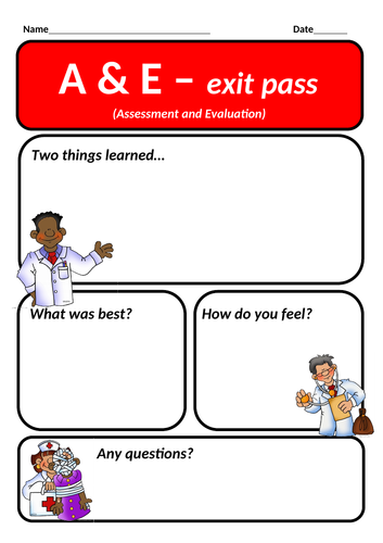 Exit pass - A and E - Assessment and evaluation