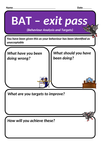 Exit pass - Bahaviour analysis and targets