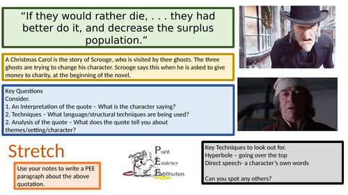 A Christmas Carol- Quotation Cards